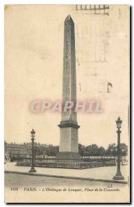 Old Postcard Paris the Obelisk of Luxor Place de la Concorde