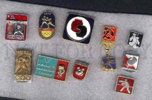 000217 BOXING set of 10 russian different pins #217