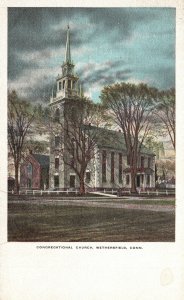 Vintage Postcard Congregational Church Building Wethersfield Connecticut CT