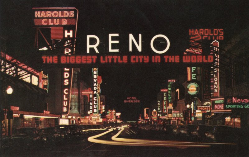 10651 Virginia Street at Night, Reno, Nevada 1954