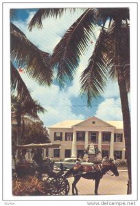 Nassau Post Office with statue of Queen Victoria in the foreground, Nassau, B...