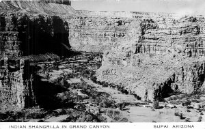 Grand Canyon Arizona Indian Shangri-La Supai 1940s RPPC Postcard 25-