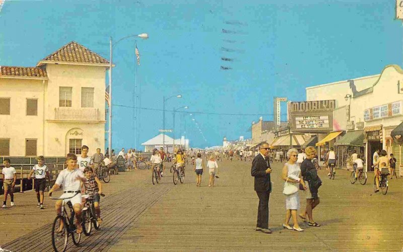 Boardwalk Bicycling Strolling Theater Ocean City New Jersey 1972 postcard