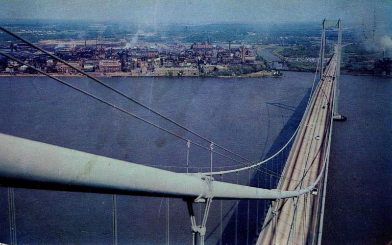 DE - New Castle. Delaware Memorial Bridge, New Jersey in the distance