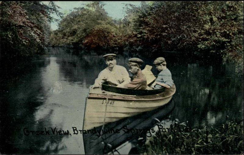 Delaware Creek View Boating Brandy Wine Springs Park c1910 Postcard