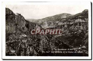 Old Postcard Gourdon General view and wolf viaduct