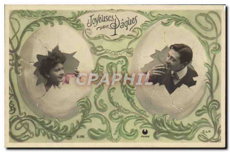 Old Postcard Fantaisie Happy Easter