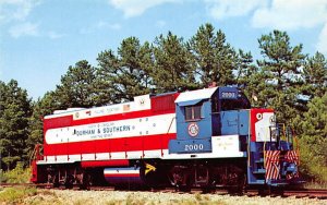 Durham & Southern Railways Unit Number 2000 Railroad, Train Postcard