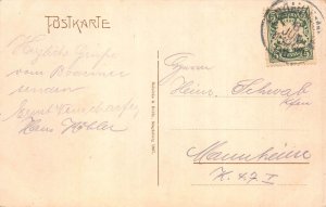 A169 Germany 1909 Konstanz Bahnhofplatz Train Station Square vintage postcard