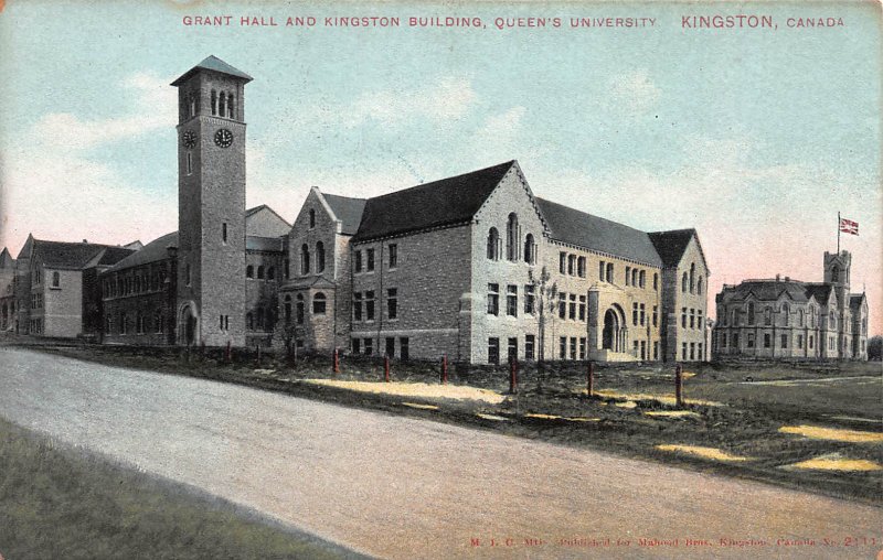 Grant Hall and Kingston Bldg., Queens Univ., Kingston, Canada, Early Postcard