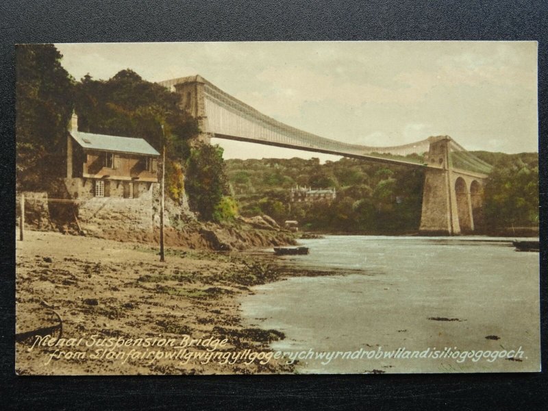 Wales Anglesey MENAI STRAITS Menai Suspension Bridge - Old Postcard by Frith