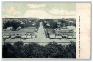 1908 Bird's Eye View Of Looking East From Court House Iola Kansas KS Postcard