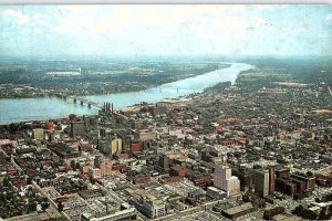 Postcard AERIAL VIEW SCENE Jeffersonville Indiana IN AJ4302