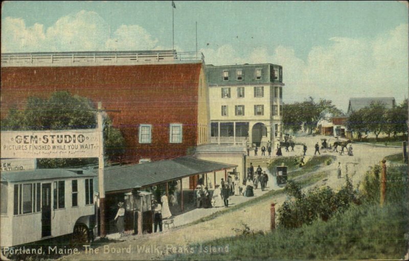 Peaks Island ME Board Walk Gem Studio c1910 Postcard