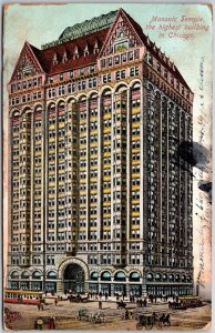 1909 Masonic Temple The Highest Building In Chicago Illinois IL Posted Postcard