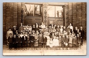 J87/ East Palestine Ohio RPPC Postcard c1910 Public School Students 865