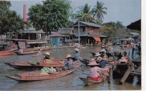 BF18860 wat sye  floating market thailand types boats  front/back image