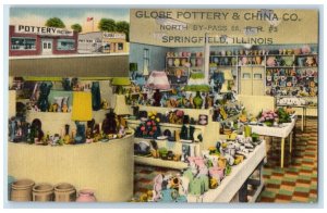 c1940's Globe Pottery & China Co. Springfield Illinois IL Vintage Postcard