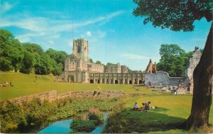 UK England Fountains Abbey from the River Skell