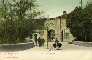 Gibraltar, South Port Gates (1899) V.B. Cumbo Postcard