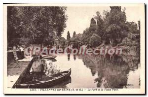 Postcard Old Villennes-sur-Seine The Harbor And The Old Bridge