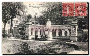 Old Postcard Valenciennes Garden Monument Froissart