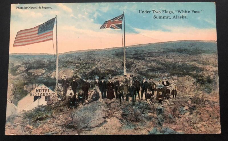 Mint Summit Alaska USA Color Picture Postcard Under Two Flags White Pass