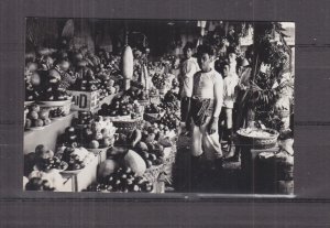 INDONESIA, FRUIT MARKET, c1930 real photo ppc., unused.