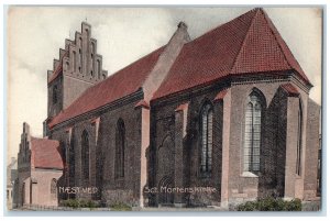 c1910 Sct. Mortens Church Building Naestved Denmark Posted Antique Postcard