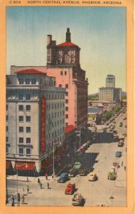 Postcard 1953 Arizona Phoenix North Central Avenue Automobiles Petley 22-12472