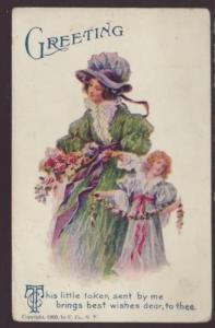 Greeting,Woman,Girl Postcard 