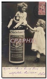 Postcard Old Advertisement Saxlehner Children