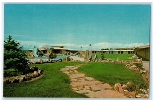 c1950's Ponderosa Inn Motel Swimming Pool Burley Idaho ID Vintage Postcard