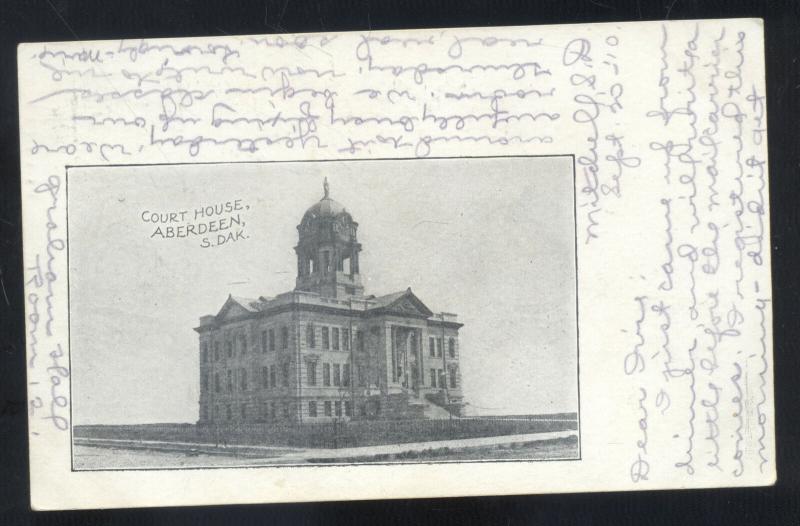 ABERDEEN SOUTH DAKOTA COUNTY COURT HOUSE ANTIQUE VINTAGE POSTCARD SD MILLETT