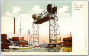 Vtg Chicago Illinois IL Halsted Street Lift Bridge 1900s View UDB UNP Postcard