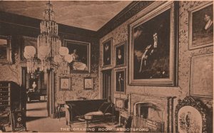 Vintage Postcard 1910's The Drawing Room Abbotsford House Melrose Scotland