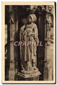 Old Postcard Bourg Brou Church Statue Tomb of Philibert le Beau