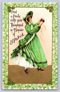 J97/ St Patrick's Day Holiday Postcard c1910 Peel Pralie Pretty Woman 72