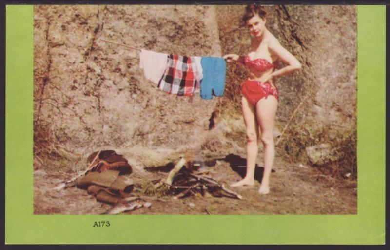 Woman In Swimsuit Postcard