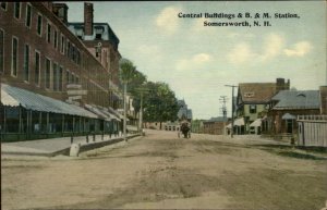 Somersworth NH B&M RR Train Station c1910 Postcard