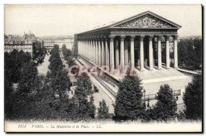 Old Postcard Paris La Madeleine and Place