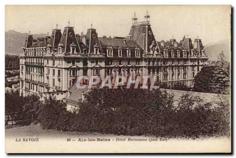 Old Postcard Aix les Bains Hotel Bernascon Facing East