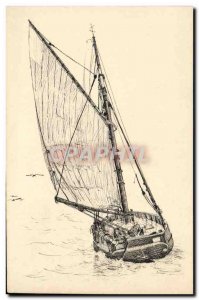 Postcard Old Boat Fishing Boat