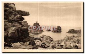 Old Postcard Ile de Brehat The Rocks From Peacock