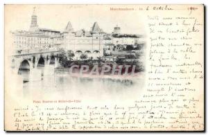 Postcard Old Bridge Montauban Exchange and Hotel de Ville Card 1900