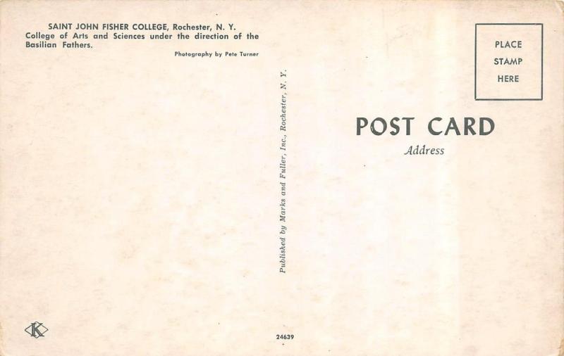 ROCHESTER, NY  New York     SAINT JOHN FISHER COLLEGE    50's Car    Postcard