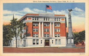 NY, New York  GLEN FALLS INSURANCE BUILDING  c1940's Curteich Linen Postcard