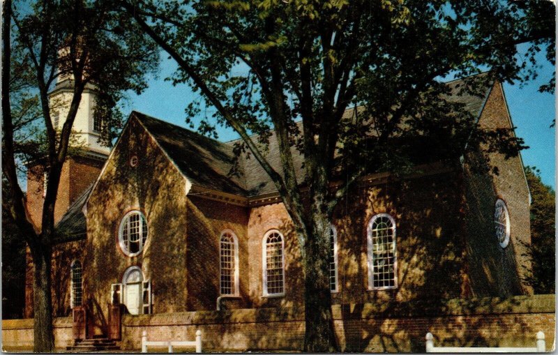 Bruton Parish Church Williamsburg Virginia VA Postcard PM Clean Cancel WOB Note  