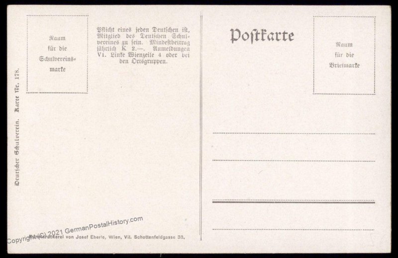 Austria Mauterns WWI German Unification DSV Patriotic Postcard UNUSED 98827