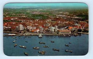 Aerial view of Singapore City Chrome Postcard